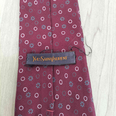 イヴサンローラン Yves Saint Laurent シルク100 花柄ネクタイ メンズ