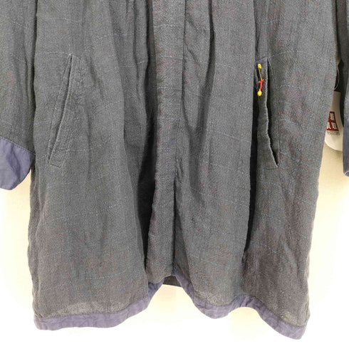 ブルーブルー BLUE BLUE ARIGATO PURE INDIGO 藍染 チェック柄 リネンライク ハンテンジャケット メンズ