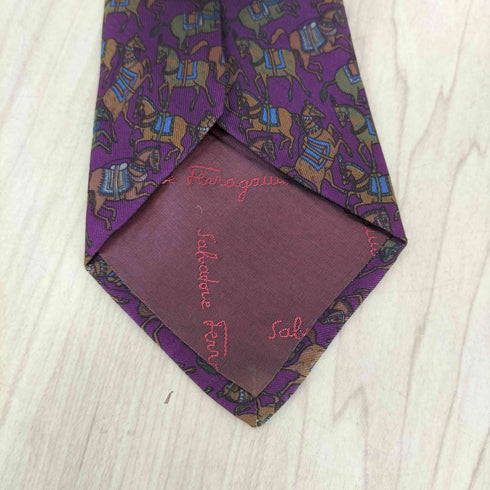 サルヴァトーレフェラガモ Salvatore Ferragamo 馬柄 シルク ネクタイ メンズ