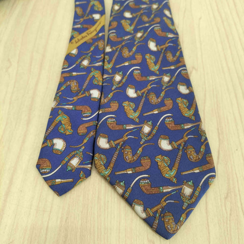 サルヴァトーレフェラガモ Salvatore Ferragamo 煙管デザイン シルク ネクタイ メンズ