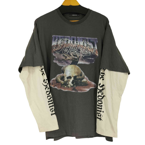 エージェムナイン AGEM/9 フロントプリントレイヤード L/S Tシャツ メンズ