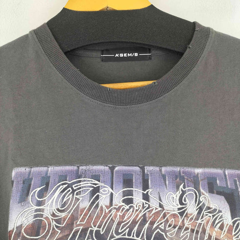 エージェムナイン AGEM/9 フロントプリントレイヤード L/S Tシャツ メンズ