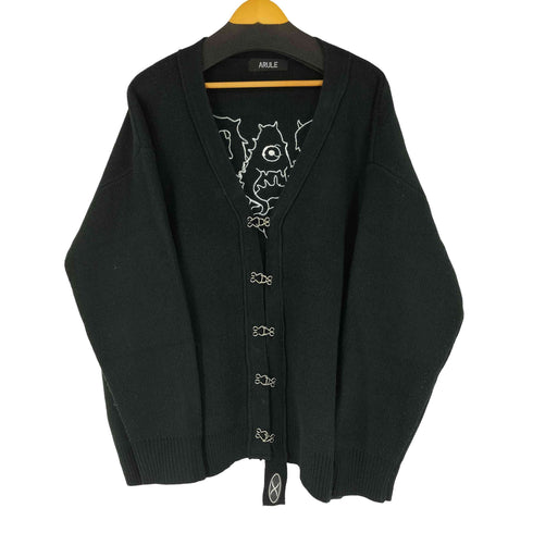 アリュール ARULE バック刺繍ニットカーディガン レディース
