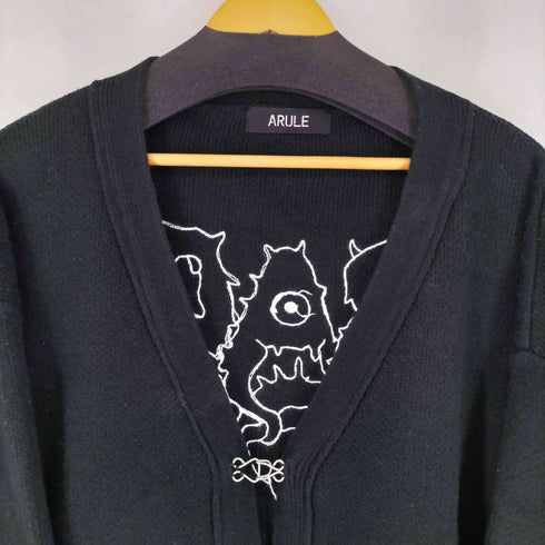 アリュール ARULE バック刺繍ニットカーディガン レディース