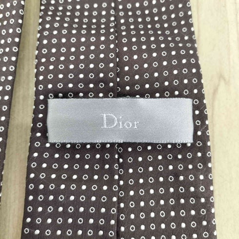 ディオール Dior エディ期 ドット柄 シルク ネクタイ メンズ