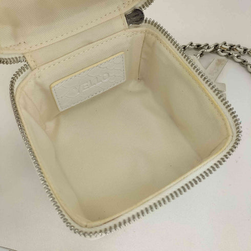イエロー YELLO KAA Mini Cube Bag チャーム付 パイソン キューブ型 チェーンバッグ レディース