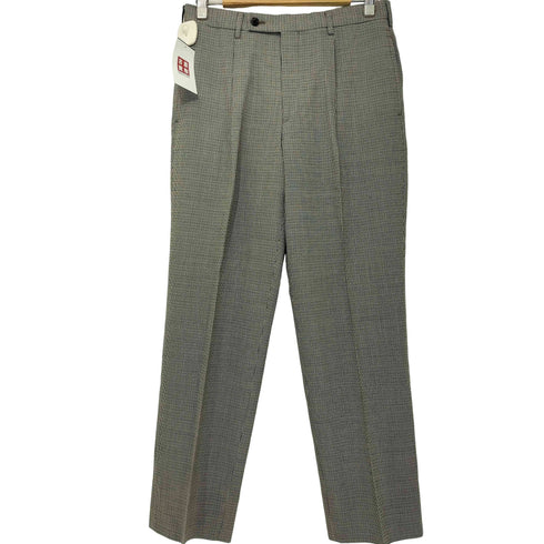 アクアスキュータム AQUASCUTUM 千鳥柄 1タック ウールスラックスパンツ メンズ 79