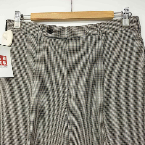アクアスキュータム AQUASCUTUM 千鳥柄 1タック ウールスラックスパンツ メンズ 79