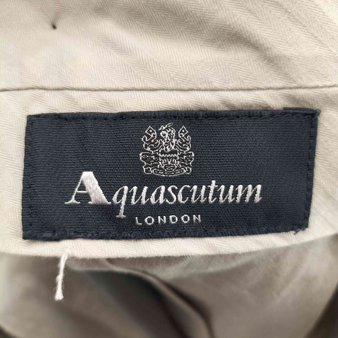 アクアスキュータム AQUASCUTUM 千鳥柄 1タック ウールスラックスパンツ メンズ 79