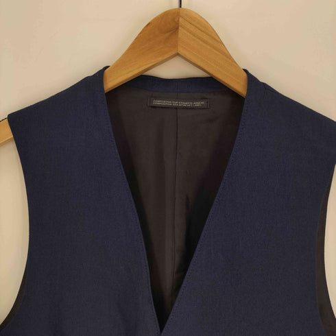 ヨウジヤマモトプールオム Yohji Yamamoto POUR HOMME 25SS INDIGO DYEING COTTON LINEN 7BUTTONS VEST インディゴ染 コットン リネン 7ボタン ベスト メンズ JPN:2