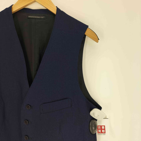 ヨウジヤマモトプールオム Yohji Yamamoto POUR HOMME 25SS INDIGO DYEING COTTON LINEN 7BUTTONS VEST インディゴ染 コットン リネン 7ボタン ベスト メンズ JPN:2