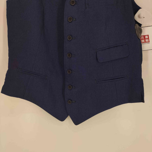 ヨウジヤマモトプールオム Yohji Yamamoto POUR HOMME 25SS INDIGO DYEING COTTON LINEN 7BUTTONS VEST インディゴ染 コットン リネン 7ボタン ベスト メンズ JPN:2