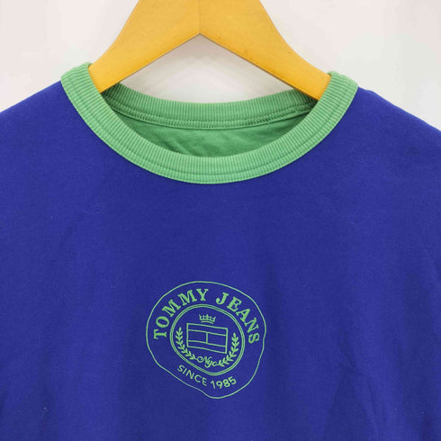 トミージーンズ tommy jeans フロントロゴ刺繍 リバーシブル半袖Tシャツ ハーフスウェットパンツ セットアップ メンズ