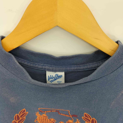 ベルバシーン Velva Sheen USA製 90s ILLINOIS トウモロコシ エンブレム プリント Tシャツ 袖&裾 シングルステッチ メンズ JPN:M