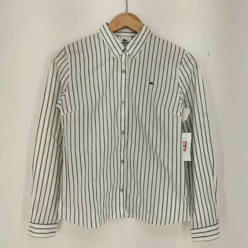 ラコステ LACOSTE ロゴ刺繍 ストライプ ボタンダウンシャツ レディース 40