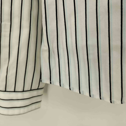 ラコステ LACOSTE ロゴ刺繍 ストライプ ボタンダウンシャツ レディース 40