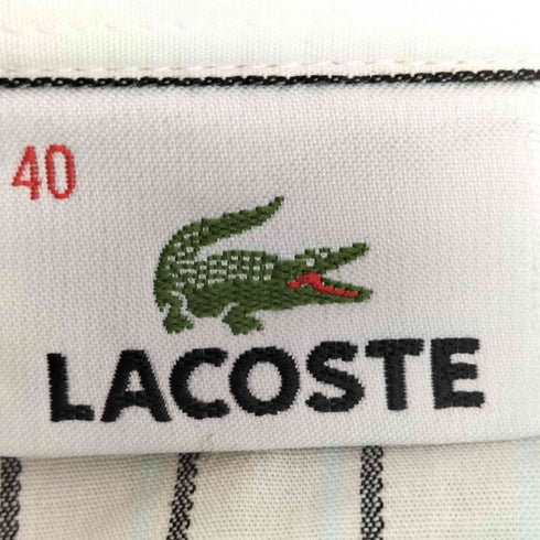ラコステ LACOSTE ロゴ刺繍 ストライプ ボタンダウンシャツ レディース 40