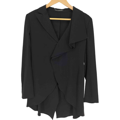 ヨウジヤマモト Yohji Yamamoto 25SS Draped 2B Snap Button Square Lace Jacket ドレープ 2B スナップボタン スクエア レース ジャケット レディース JPN:1