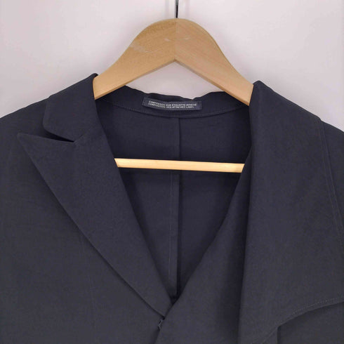 ヨウジヤマモト Yohji Yamamoto 25SS Draped 2B Snap Button Square Lace Jacket ドレープ 2B スナップボタン スクエア レース ジャケット レディース JPN:1