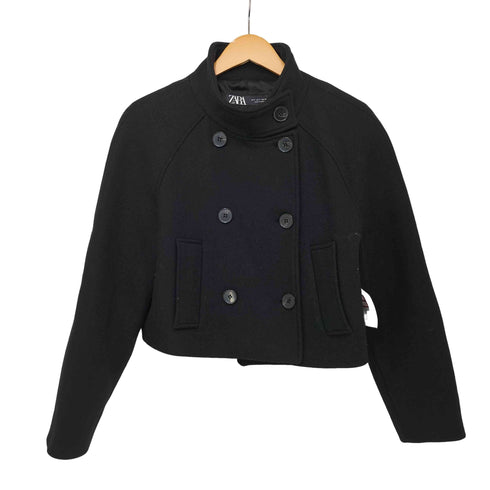 ザラ ZARA クロップドダブルブレストウールブレンドコート レディース import:S