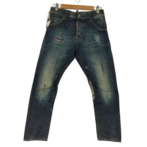 ディースクエアード DSQUARED2 ペイント加工 ストレートデニムパンツ メンズ 38