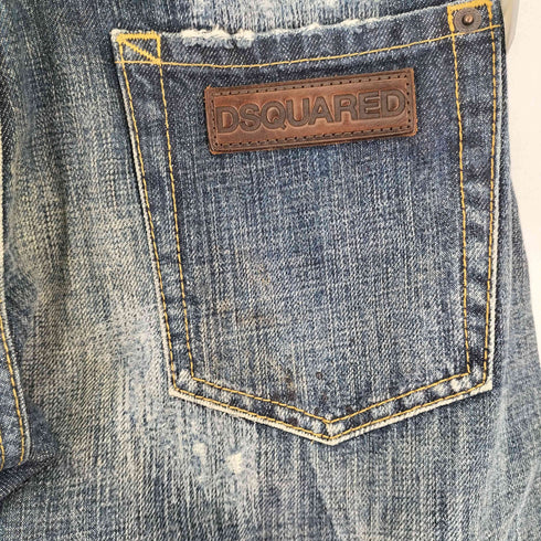 ディースクエアード DSQUARED2 ペイント加工 ストレートデニムパンツ メンズ 38