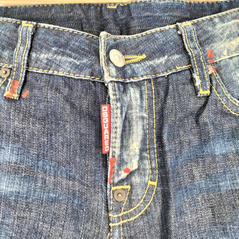 ディースクエアード DSQUARED2 ペイント加工 テーパードデニムパンツ レディース 38