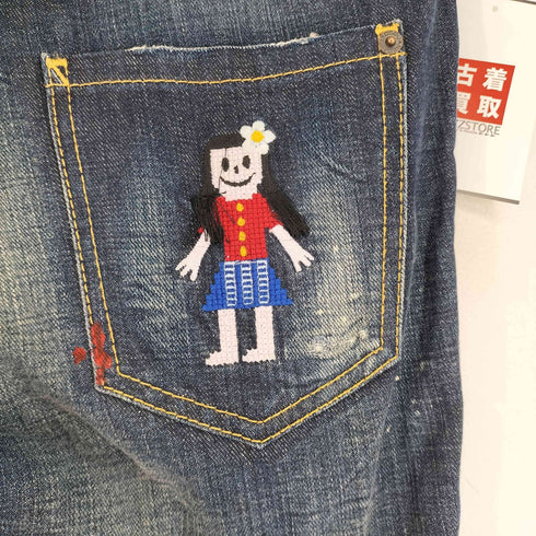 ディースクエアード DSQUARED2 ペイント加工 テーパードデニムパンツ レディース 38