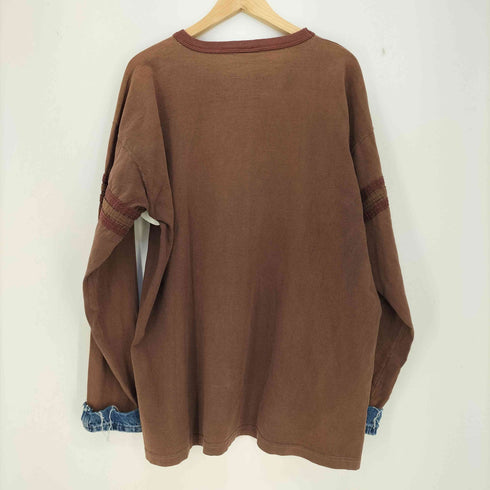 アローレ ALORE USA製 スリーブ3ライン リメイク デニムパッチ 長袖カットソー メンズ import:XL