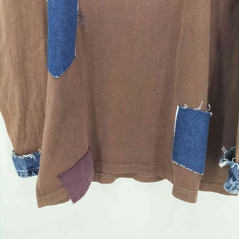 アローレ ALORE USA製 スリーブ3ライン リメイク デニムパッチ 長袖カットソー メンズ import:XL