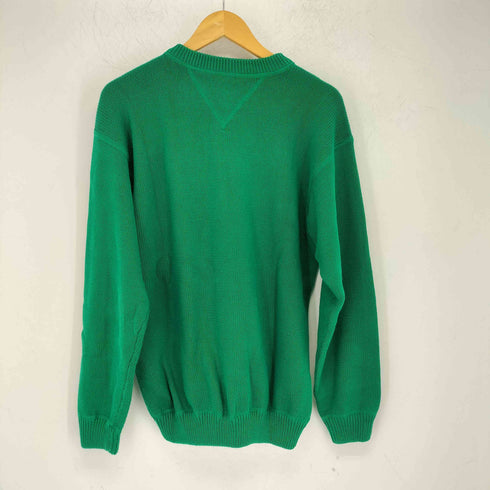 トミーヒルフィガー TOMMY HILFIGER 90s ワンポイント刺繍 クルーネック L/S コットンニット メンズ import:M