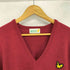 ライルアンドスコット LYLE&SCOTT スコットランド製 ワンポイント ワッペン Vネック L/S ウールニット メンズ UK:42 MADE IN SCOTLAND