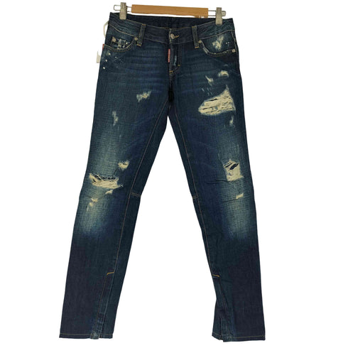 ディースクエアード DSQUARED2 ダメージ加工 スキニーデニムパンツ レディース 38