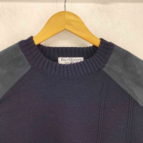 バーバリーズ BURBERRYS 80-90s 英国製 ウールブレンド L/S エルボーパッチ コンバットニット セーター メンズ import:M