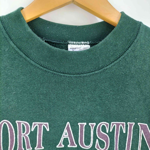 フルーツオブザルーム FRUIT OF THE LOOM 90~00s USA製 PORT AUSTIN MICHIGAN エンボスプリント クルーネック スウェット メンズ import:L