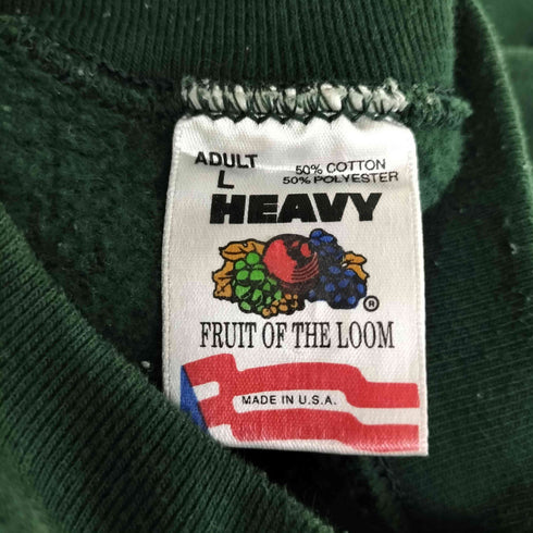 フルーツオブザルーム FRUIT OF THE LOOM 90~00s USA製 PORT AUSTIN MICHIGAN エンボスプリント クルーネック スウェット メンズ import:L