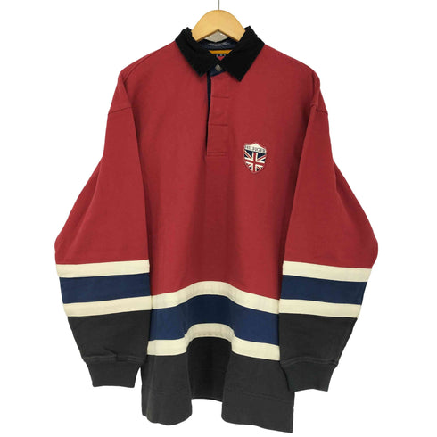 トミーヒルフィガー TOMMY HILFIGER 90s スナップボタン ワンポイント刺繍 L/S ポロシャツ ラガーシャツ メンズ import:S