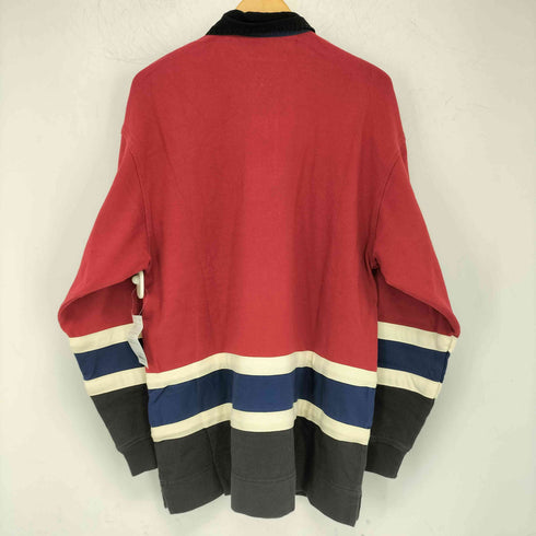 トミーヒルフィガー TOMMY HILFIGER 90s スナップボタン ワンポイント刺繍 L/S ポロシャツ ラガーシャツ メンズ import:S