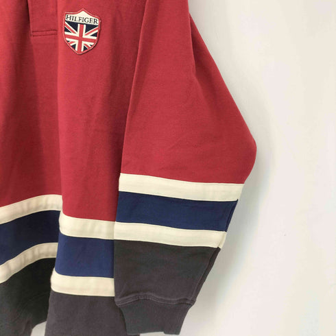 トミーヒルフィガー TOMMY HILFIGER 90s スナップボタン ワンポイント刺繍 L/S ポロシャツ ラガーシャツ メンズ import:S