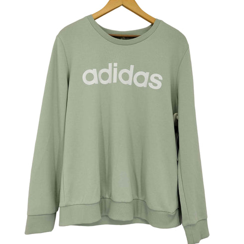 アディダス adidas ロゴプリント クルーネック スウェット レディース