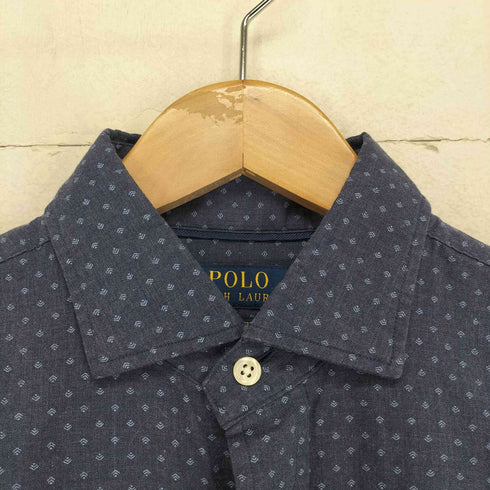 ポロラルフローレン POLO RALPH LAUREN slim fit ポニー刺繍 小紋柄 シャツ メンズ import:S