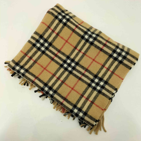 バーバリーズ BURBERRYS 日本製 80S ロゴ刺繍ノバチェックウールストール レディース