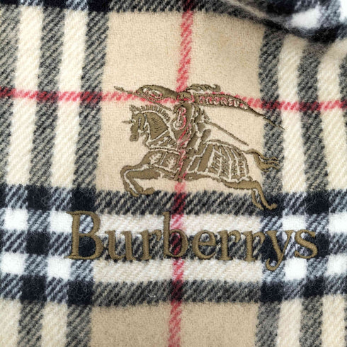 バーバリーズ BURBERRYS 日本製 80S ロゴ刺繍ノバチェックウールストール レディース