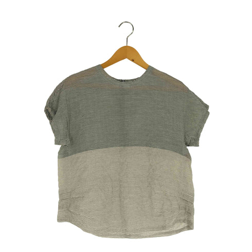 イッセイミヤケハート ISSEY MIYAKE HaaT シワ加工ボーダー半袖シャツ レディース JPN:2