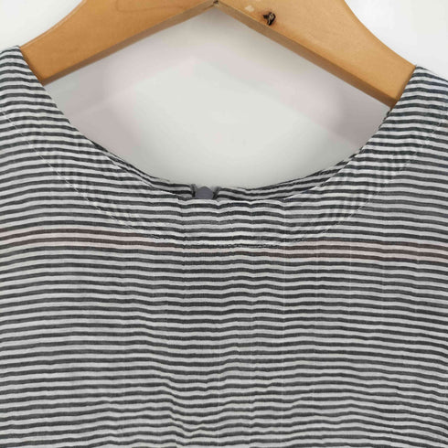 イッセイミヤケハート ISSEY MIYAKE HaaT シワ加工ボーダー半袖シャツ レディース JPN:2