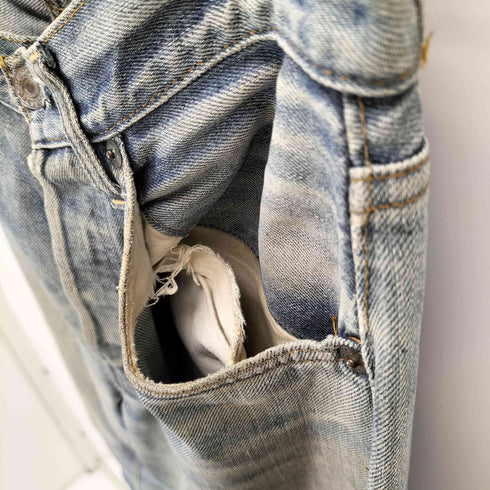 リーバイス Levis 66前期 スモールe ポケット裏シングルステッチ ボタン裏 6 刻印 デニム パンツ メンズ