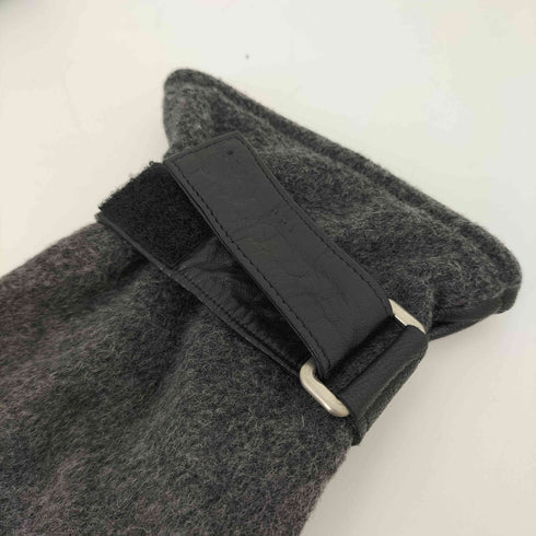 ヒューゴボス HUGO BOSS ベルトデザイン ウール レザー グローブ 手袋 メンズ L