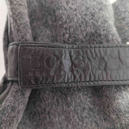 ヒューゴボス HUGO BOSS ベルトデザイン ウール レザー グローブ 手袋 メンズ L