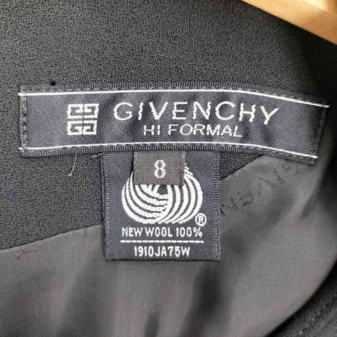 ジバンシィ GIVENCHY HI FORMAL ウール100 プリーツデザイン 長袖ワンピース ジャケットセットアップ レディース 8