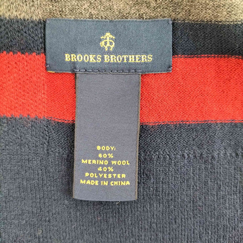 ブルックスブラザーズ BROOKS BROTHERS ウール混 ラインデザイン マフラー メンズ
